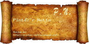 Pintér Netta névjegykártya