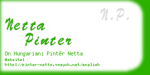 netta pinter business card